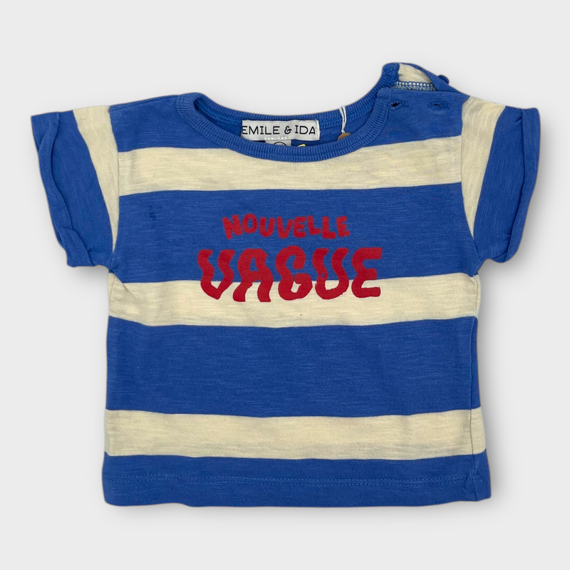 T-shirt bleu ciel ligné Emile et Ida