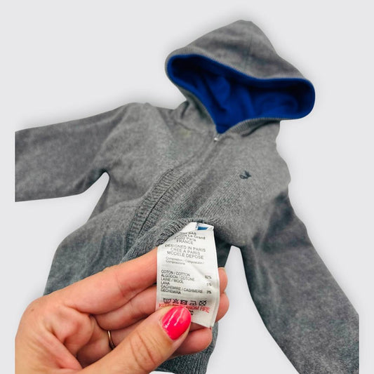 Jacadi - Gilet zippé à capuche 12 mois - 74 cm