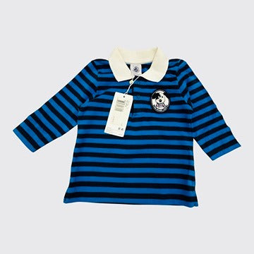 Petit Bateau - polo manches longues - 6 mois - 67 cm