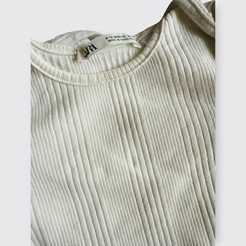 Zara - Body côtelé écru - 12-18 mois / 80cm