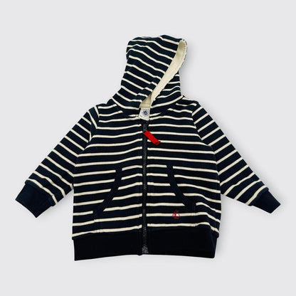 Petit Bateau - Gilet zippé à capuche 6 mois 67 cm