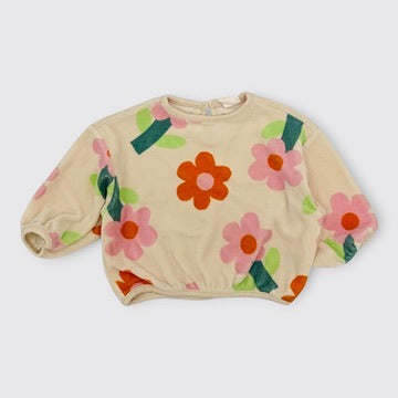 Hema - Sweat à fleurs - 6-9 mois / 68cm