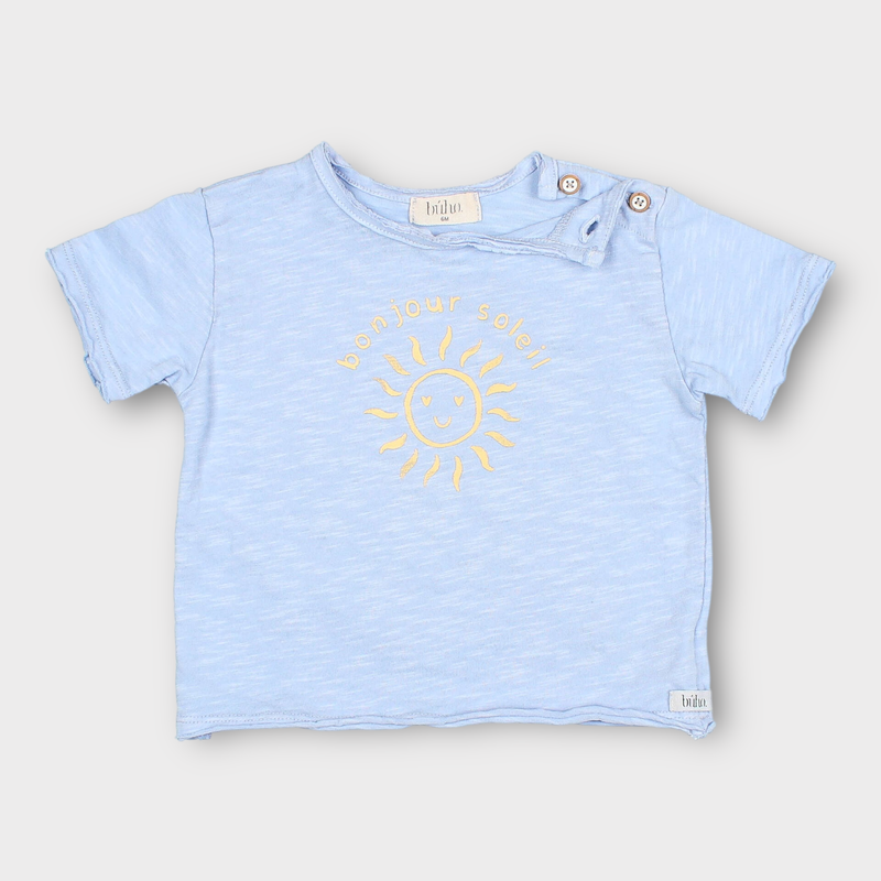 T-shirt bleu ciel bonjour soleil Buho