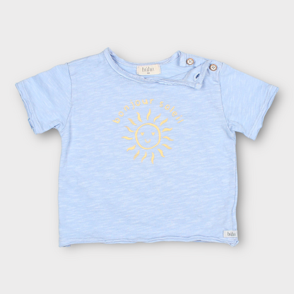 T-shirt bleu ciel bonjour soleil Buho