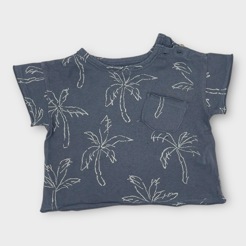 T-shirt anthracite palmiers