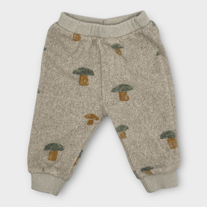 Pantalon maille beige champignons