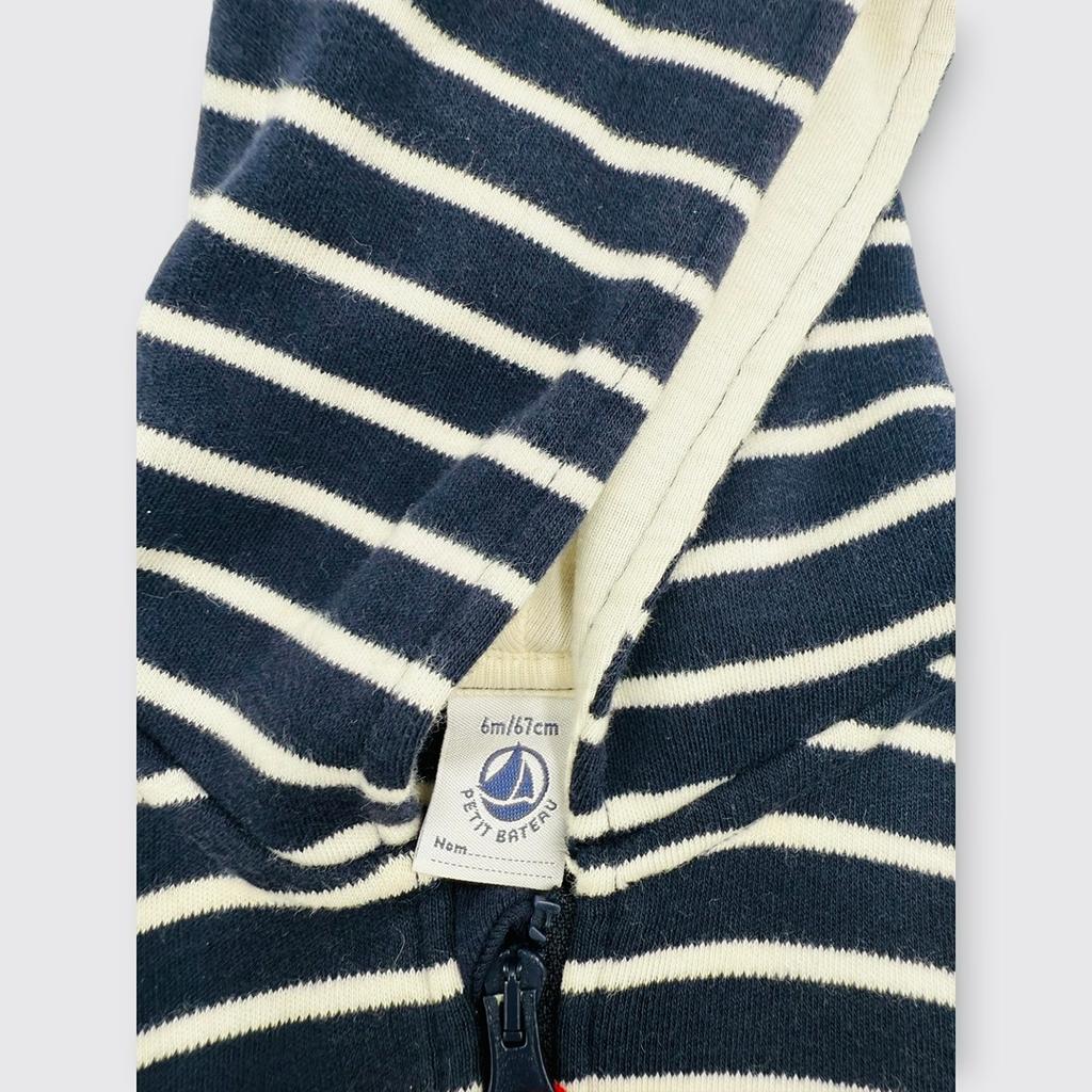 Petit Bateau - Gilet zippé à capuche 6 mois 67 cm