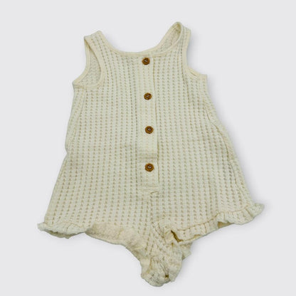 H&m - Combinaison 6 mois 68 cm crème en coton gaufré